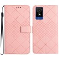 For TCL 502 Rhombic Grid Texture Leather Phone Case(Pink)