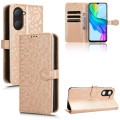For vivo Y03 4G Honeycomb Dot Texture Leather Phone Case(Gold)