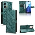 For Oukitel C35 Honeycomb Dot Texture Leather Phone Case(Green)