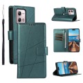 For Motorola Moto G Stylus 4G 2023 PU Genuine Leather Texture Embossed Line Phone Case(Green)