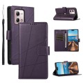 For Motorola Moto G Stylus 4G 2023 PU Genuine Leather Texture Embossed Line Phone Case(Purple)