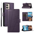 For Motorola Moto G Stylus 5G 2023 PU Genuine Leather Texture Embossed Line Phone Case(Purple)