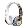 L750 3 in 1 RGB Graffiti Pattern Wireless Gaming Noise Reduction Headset(White)