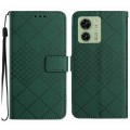 For Motorola Edge 40 Rhombic Grid Texture Leather Phone Case(Green)