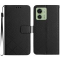 For Motorola Edge 40 Rhombic Grid Texture Leather Phone Case(Black)