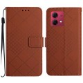 For Motorola Edge 40 Neo Rhombic Grid Texture Leather Phone Case(Brown)