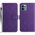 For Motorola Edge+ 2023 / Edge 40 Pro Rhombic Grid Texture Leather Phone Case(Purple)