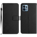 For Motorola Edge+ 2023 / Edge 40 Pro Rhombic Grid Texture Leather Phone Case(Black)