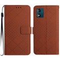 For Motorola Moto E13 Rhombic Grid Texture Leather Phone Case(Brown)