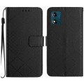 For Motorola Moto E13 Rhombic Grid Texture Leather Phone Case(Black)