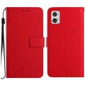 For Motorola Moto E22 / E22i 4G Rhombic Grid Texture Leather Phone Case(Red)