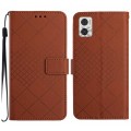 For Motorola Moto E22 / E22i 4G Rhombic Grid Texture Leather Phone Case(Brown)