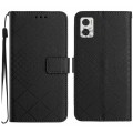 For Motorola Moto E22 / E22i 4G Rhombic Grid Texture Leather Phone Case(Black)