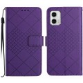 For Motorola Moto G 5G 2023 Rhombic Grid Texture Leather Phone Case(Purple)