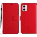 For Motorola Moto G 5G 2023 Rhombic Grid Texture Leather Phone Case(Red)