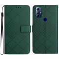 For Motorola Moto G Play 2023 / G Pure 2021 Rhombic Grid Texture Leather Phone Case(Green)
