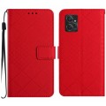 For Motorola Moto G Power 2023 Rhombic Grid Texture Leather Phone Case(Red)