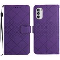 For Motorola Moto G Stylus 5G 2022 Rhombic Grid Texture Leather Phone Case(Purple)