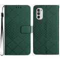 For Motorola Moto G Stylus 5G 2022 Rhombic Grid Texture Leather Phone Case(Green)