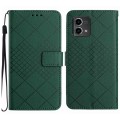 For Motorola Moto G Stylus 5G 2023 Rhombic Grid Texture Leather Phone Case(Green)