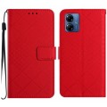 For Motorola Moto G14 4G Rhombic Grid Texture Leather Phone Case(Red)