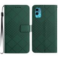 For Motorola Moto G22 4G / E22S 4G Rhombic Grid Texture Leather Phone Case(Green)