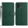 For Motorola Moto G72 4G Rhombic Grid Texture Leather Phone Case(Green)