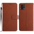 For Motorola Moto G72 4G Rhombic Grid Texture Leather Phone Case(Brown)