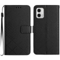For Motorola Moto G73 5G Rhombic Grid Texture Leather Phone Case(Black)
