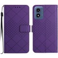 For Motorola Moto G Play 4G 2024 Rhombic Grid Texture Leather Phone Case(Purple)