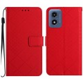 For Motorola Moto G Play 4G 2024 Rhombic Grid Texture Leather Phone Case(Red)