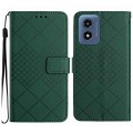 For Motorola Moto G Play 5G 2024 Rhombic Grid Texture Leather Phone Case(Green)