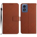 For Motorola Moto G Play 5G 2024 Rhombic Grid Texture Leather Phone Case(Brown)