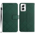 For Motorola Moto G Power 5G 2024 Rhombic Grid Texture Leather Phone Case(Green)