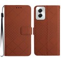 For Motorola Moto G Power 5G 2024 Rhombic Grid Texture Leather Phone Case(Brown)