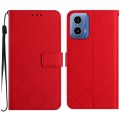 For Motorola Moto G Stylus 5G 2024 Rhombic Grid Texture Leather Phone Case(Red)