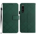 For Sony Xperia 1 III Rhombic Grid Texture Leather Phone Case(Green)