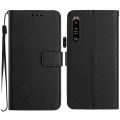 For Sony Xperia 1 III Rhombic Grid Texture Leather Phone Case(Black)