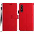 For Sony Xperia 5 III Rhombic Grid Texture Leather Phone Case(Red)