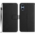 For Sony Xperia 5 V Rhombic Grid Texture Leather Phone Case(Black)