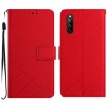 For Sony Xperia 10 III / 10 III Lite Rhombic Grid Texture Leather Phone Case(Red)