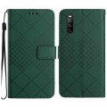 For Sony Xperia 10 III / 10 III Lite Rhombic Grid Texture Leather Phone Case(Green)