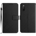 For Sony Xperia 10 IV Rhombic Grid Texture Leather Phone Case(Black)