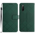 For Sony Xperia 10 V Rhombic Grid Texture Leather Phone Case(Green)