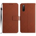 For Sony Xperia 10 VI Rhombic Grid Texture Leather Phone Case(Brown)