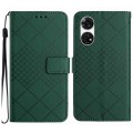 For ZTE Anshin Family A303ZT Rhombic Grid Texture Leather Phone Case(Green)