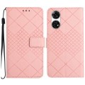 For ZTE Anshin Family A303ZT Rhombic Grid Texture Leather Phone Case(Pink)
