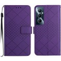 For Realme C65 4G Rhombic Grid Texture Leather Phone Case(Purple)