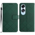 For OPPO A60 4G Rhombic Grid Texture Leather Phone Case(Green)