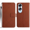 For OPPO A60 4G Rhombic Grid Texture Leather Phone Case(Brown)